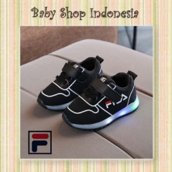 large Sepatu Anak Kets Filla Hitam